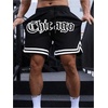image:imageGORGLITTER Mens Graphic Cool Shorts Drawstring Waist Basketball Athletic Gym Shorts with PocketsBlack D