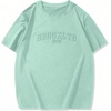 image:imageGORGLITTER Mens Oversized T Shirt Letter Graphic Short Sleeve Drop Shoulder Crewneck Tee TopsMint Green