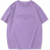 image:imageGORGLITTER Mens Oversized T Shirt Letter Graphic Short Sleeve Drop Shoulder Crewneck Tee TopsSolid Purple