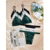 image:imageGORGLITTER Womens 8 Piece Sexy Lace Lingerie Matching Bralette Bra and Panty SetBlack White Dark Green