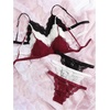 image:imageGORGLITTER Womens 8 Piece Sexy Lace Lingerie Matching Bralette Bra and Panty SetBlack White Red