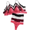image:imageGORGLITTER Womens 8 Piece Sexy Lace Lingerie Matching Bralette Bra and Panty SetBlack White Red Pink