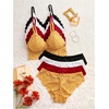 image:imageGORGLITTER Womens 8 Piece Sexy Lace Lingerie Matching Bralette Bra and Panty SetBlack White Red Yellow