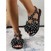image:imageGORGLITTER Womens Bow Flat Sandals Dressy Formal Cute Strappy Ankle Strap Open Toe Summer Beach Sandals 2026Black and White