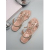 image:imageGORGLITTER Womens Butterfly Strappy Clear Glitter Ankle Sandals Dressy 2025 Cute Summer Wedding Bridal Flats SandalRose Gold