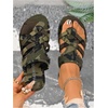 image:imageGORGLITTER Womens Camo Strappy Sandals Camouflage Print Flip Flops Open Toe Slides ShoesArmy Green