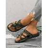 image:imageGORGLITTER Womens Camo Strappy Sandals Camouflage Print Flip Flops Open Toe Slides ShoesArmy Green