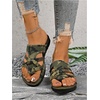 image:imageGORGLITTER Womens Camo Strappy Sandals Camouflage Print Flip Flops Open Toe Slides ShoesArmy Green