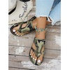 image:imageGORGLITTER Womens Camo Strappy Sandals Camouflage Print Flip Flops Open Toe Slides ShoesArmy Green Camo