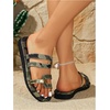 image:imageGORGLITTER Womens Camo Strappy Sandals Camouflage Print Flip Flops Open Toe Slides ShoesArmy Green Camouflage