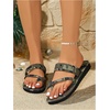 image:imageGORGLITTER Womens Camo Strappy Sandals Camouflage Print Flip Flops Open Toe Slides ShoesGreen Camo