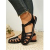 image:imageGORGLITTER Womens Closed Toe Flats Sandals Dressy Huaraches Sandals Ankle Strap Mexicanos Slingback Vacation Work ShoesBlack