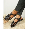 image:imageGORGLITTER Womens Closed Toe Flats Sandals Dressy Huaraches Sandals Ankle Strap Mexicanos Slingback Vacation Work ShoesBlack