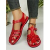 image:imageGORGLITTER Womens Closed Toe Flats Sandals Dressy Huaraches Sandals Ankle Strap Mexicanos Slingback Vacation Work ShoesRose Red