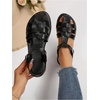 image:imageGORGLITTER Womens Closed Toe Flats Sandals Dressy Huaraches Sandals Ankle Strap Mexicanos Slingback Vacation Work ShoesSolid Black