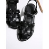 image:imageGORGLITTER Womens Closed Toe Flats Sandals Dressy Huaraches Sandals Ankle Strap Mexicanos Slingback Vacation Work ShoesSolid Black