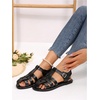 image:imageGORGLITTER Womens Closed Toe Flats Sandals Dressy Huaraches Sandals Ankle Strap Mexicanos Slingback Vacation Work ShoesSolid Black