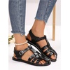 image:imageGORGLITTER Womens Closed Toe Flats Sandals Dressy Huaraches Sandals Ankle Strap Mexicanos Slingback Vacation Work ShoesSolid Black