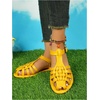image:imageGORGLITTER Womens Closed Toe Flats Sandals Dressy Huaraches Sandals Ankle Strap Mexicanos Slingback Vacation Work ShoesYellow