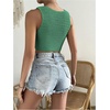 image:imageGORGLITTER Womens Crochet Crop Tank Top Hollow Out Sleeveless Fashion Trendy Knit Copped Vest TopsGreen