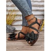 image:imageGORGLITTER Womens Cute Bow Tie Leopard Cheetah Print Flats Open Toe Ankle Strap Summer Dressy SandalsBlack