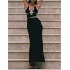 image:imageGORGLITTER Womens Deep V Halter Knit Boho Maxi Dress Backless Crochet Birthday Fall Wedding Guest Long DressesBlack