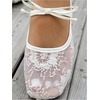 image:imageGORGLITTER Womens Floral Ballet Flats Embroidered Mesh Ballerina Shoes Bow Closed Toe Dress ShoesWhite
