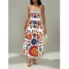 image:imageGORGLITTER Womens Floral Farm Rio Maxi Dress Boho Beach Hawaiian Havana Nights Sundresses Summer Vacation OutfitsWhite