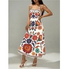 image:imageGORGLITTER Womens Floral Farm Rio Maxi Dress Boho Beach Hawaiian Havana Nights Sundresses Summer Vacation OutfitsWhite
