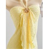 image:imageGORGLITTER Womens Floral Ombre Boho Maxi Dresses Halter Starfish Sunset Vacation Beach Cocktail Fishtail SundressYellow