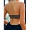 image:imageGORGLITTER Womens Front Closure Bandeau Bras Wireless Ruched Push Up Strapless Bras 3 Pack Comfort BralettesBrown Nude Orange