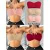 image:imageGORGLITTER Womens Front Closure Bandeau Bras Wireless Ruched Push Up Strapless Bras 3 Pack Comfort BralettesRed Pink Apricot
