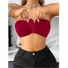 image:imageGORGLITTER Womens Front Closure Bandeau Bras Wireless Ruched Push Up Strapless Bras 3 Pack Comfort BralettesRed Pink Apricot