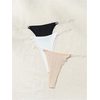 image:imageGORGLITTER Womens G String Thongs Sexy 3 Pack No Show Invisible Clear Strap Underwear Low Rise PantiesBlack White Apricot