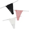 image:imageGORGLITTER Womens G String Thongs Sexy 3 Pack No Show Invisible Clear Strap Underwear Low Rise PantiesBlack White Pink