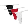 image:imageGORGLITTER Womens G String Thongs Sexy 3 Pack No Show Invisible Clear Strap Underwear Low Rise PantiesBlack White Red