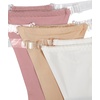image:imageGORGLITTER Womens G String Thongs Sexy 3 Pack No Show Invisible Clear Strap Underwear Low Rise PantiesWhite Khaki Pink