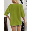 image:imageGORGLITTER Womens Lace 34 Sleeve Flowy Tunic Tops Dressy Loose Fit V Neck Eyelet Babydoll Peplum Top Peasant BlouseGreen
