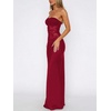 image:imageGORGLITTER Womens Lace Backless Patchwork Maxi Dress Elegant Classy Strapless Festival Y2K Sexy Gothic Tube Top DressBurgundy