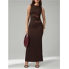 image:imageGORGLITTER Womens Lace Patchwork Maxi Dresses Elegant Classy Sleeveless Birthday Dinner Cocktail Formal Prom DressBrown