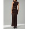 image:imageGORGLITTER Womens Lace Patchwork Maxi Dresses Elegant Classy Sleeveless Birthday Dinner Cocktail Formal Prom DressBrown