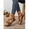 image:imageGORGLITTER Womens Leopard Strappy Flat Sandals Cheetah Ankle Strap Open Toe Summer Going Out Dressy Sandal 2026Multicolor