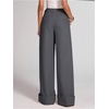 image:imageGORGLITTER Womens Low Rise Dress Pants Wide Leg Trousers Business Casual Work Dressy Low Waisted Straight Slacks PantsDark Grey
