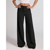 image:imageGORGLITTER Womens Low Rise Dress Pants Wide Leg Trousers Business Casual Work Dressy Low Waisted Straight Slacks PantsPure Black