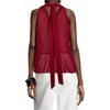 image:imageGORGLITTER Womens Mesh Halter Flowy Tank Tops Ruffle Chiffon Cut Out Brunch Dinner Keyhole Crop Tops Going Out OutfitsBurgundy
