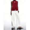 image:imageGORGLITTER Womens Mesh Halter Flowy Tank Tops Ruffle Chiffon Cut Out Brunch Dinner Keyhole Crop Tops Going Out OutfitsBurgundy