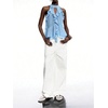 image:imageGORGLITTER Womens Mesh Halter Flowy Tank Tops Ruffle Chiffon Cut Out Brunch Dinner Keyhole Crop Tops Going Out OutfitsLight Blue