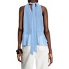 image:imageGORGLITTER Womens Mesh Halter Flowy Tank Tops Ruffle Chiffon Cut Out Brunch Dinner Keyhole Crop Tops Going Out OutfitsLight Blue