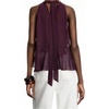 image:imageGORGLITTER Womens Mesh Halter Flowy Tank Tops Ruffle Chiffon Cut Out Brunch Dinner Keyhole Crop Tops Going Out OutfitsRed Violet