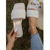 image:imageGORGLITTER Womens Pearl Sandals Rhinestone Sparkly Flat Sandal Wedding Dressy Scattered Sequin Open Toe Slide ShoesBeige Pearl
